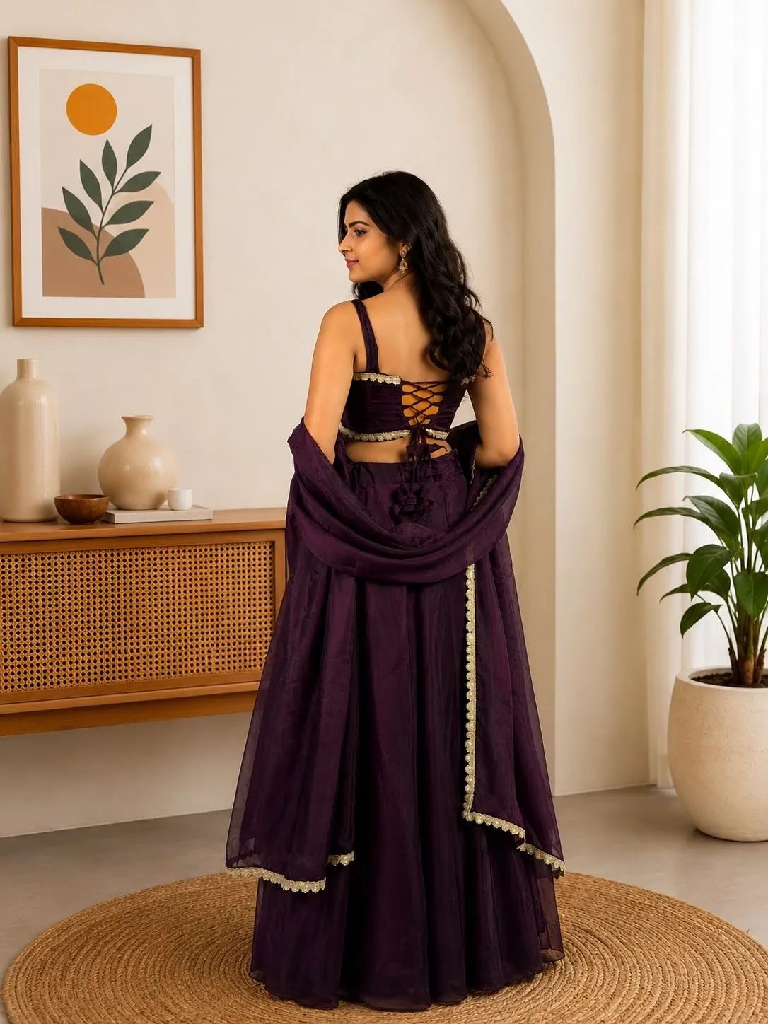Organza Short Top Sharara 3 Piece Set image 4