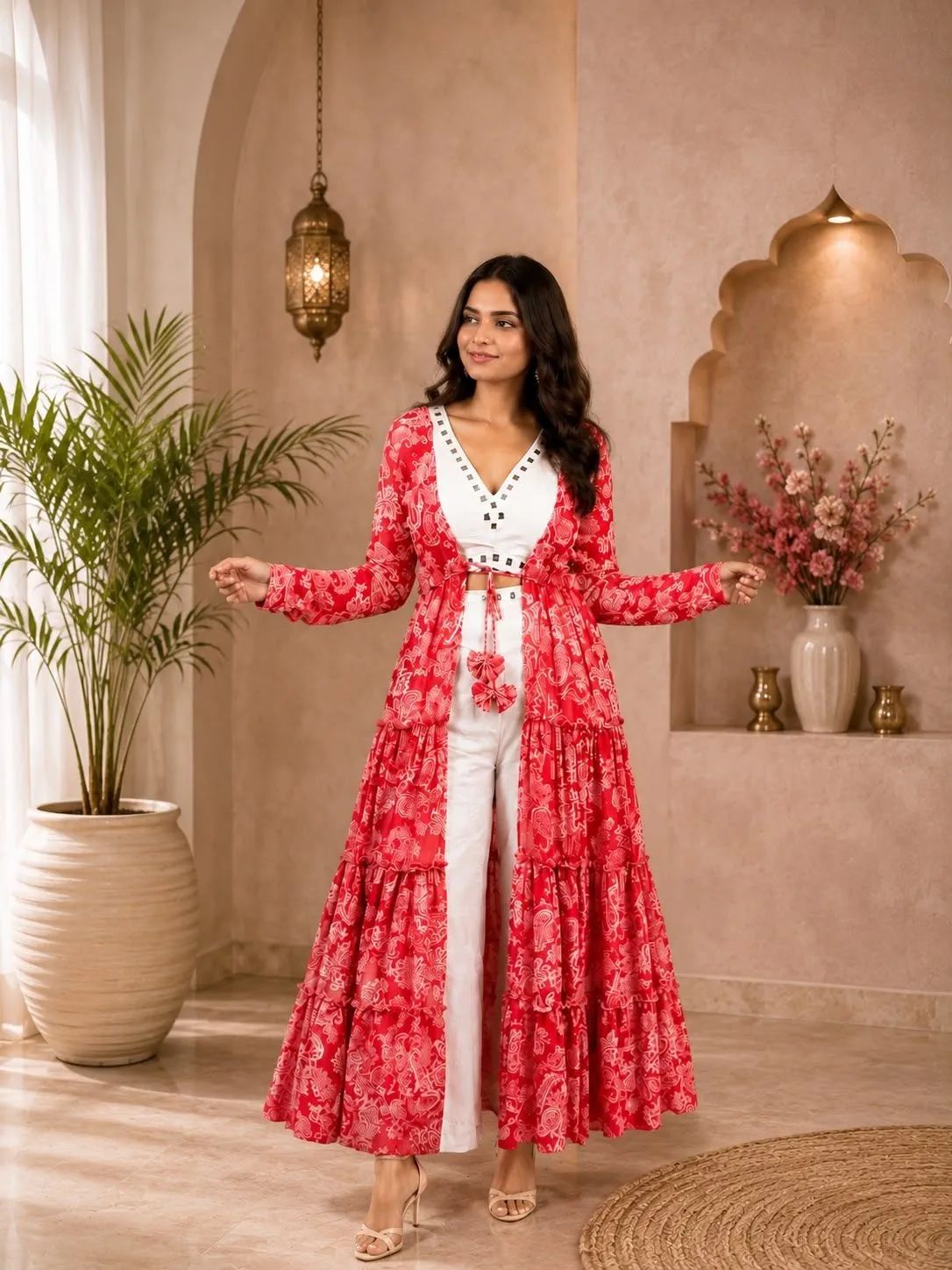 Aaap Vastram Sunlit Bloom Asymmetrical Dress Adjustable Upto 2 Sizes image 6