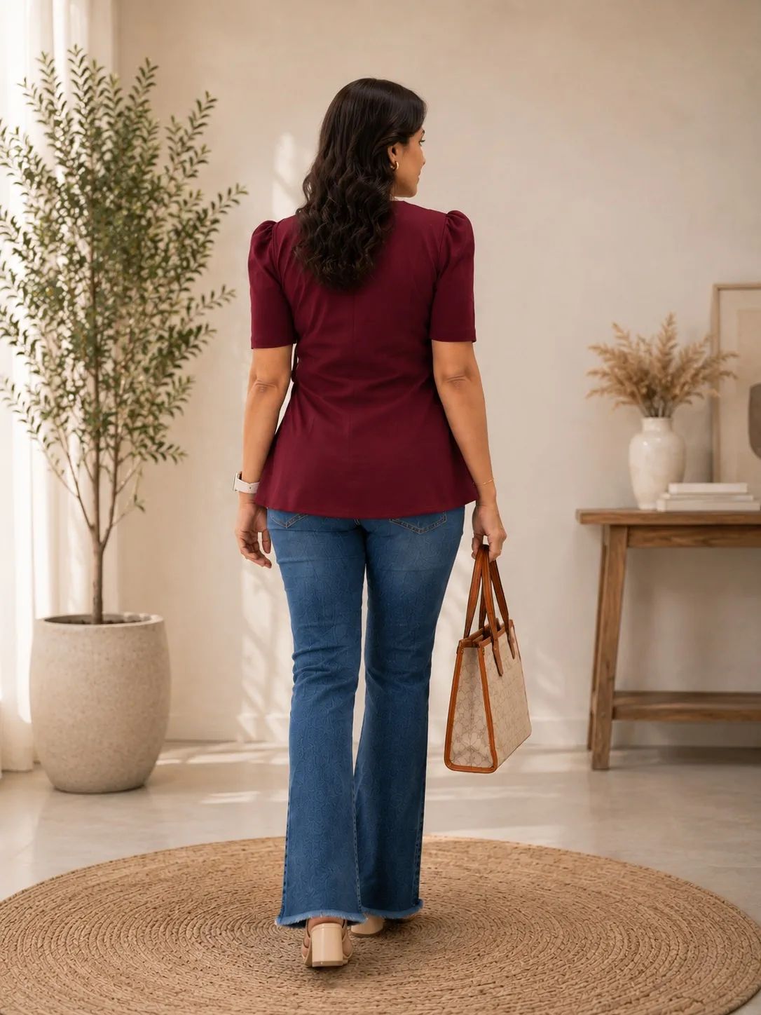 Aaap Wrap Style Top With Puff Sleeves image 6