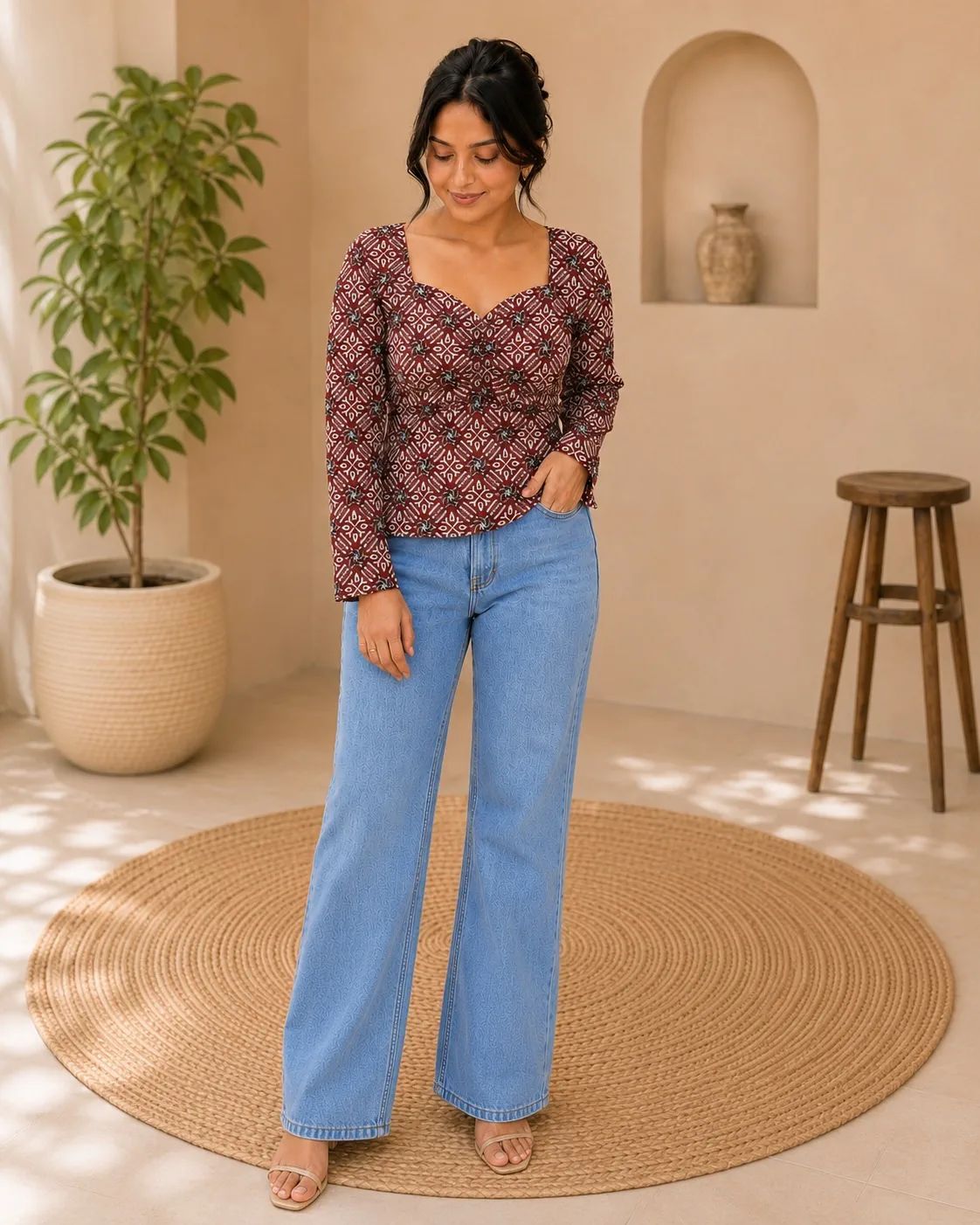 Aaap Printed Tie Back Cotton Top For Women Available In Plus Sizes image 31