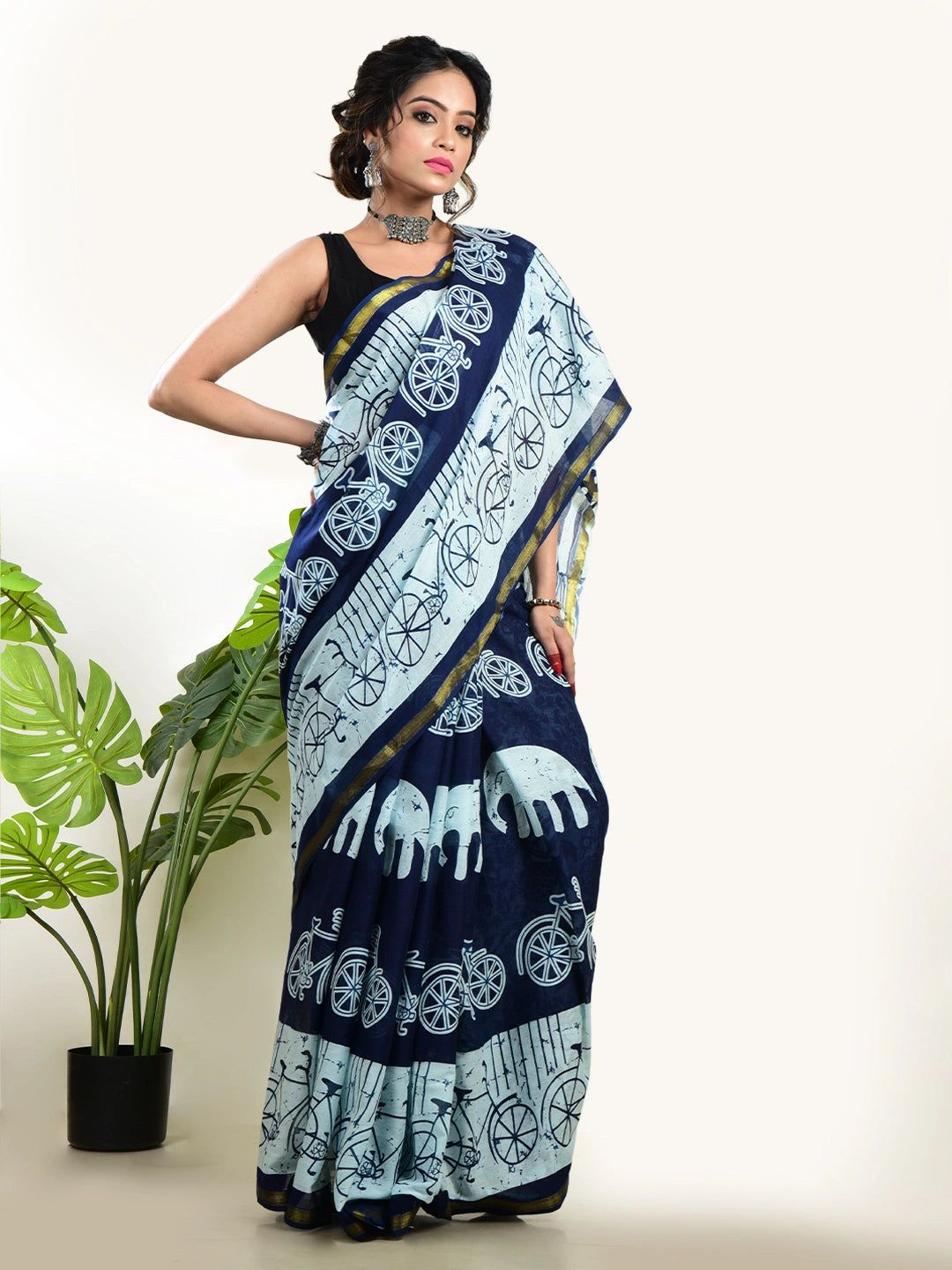 Prakriti | Cotton Handloom Indigo Saree
