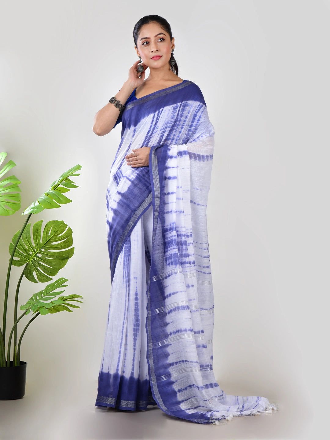 Megh Neela | Blue Handloom Mul Cotton Saree