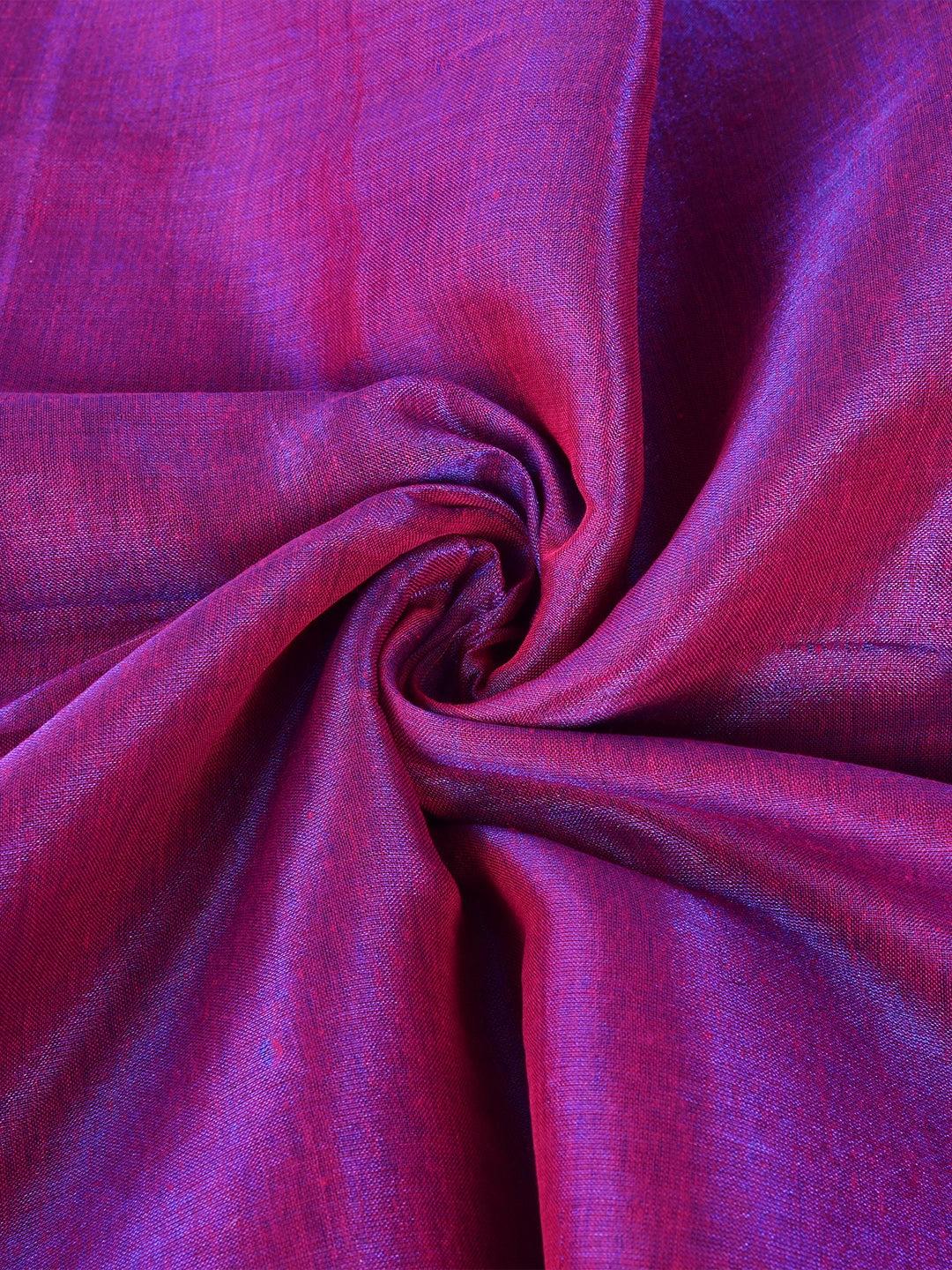 Orchid Mist | Purple & Blue Handloom Tissue Saree image 4