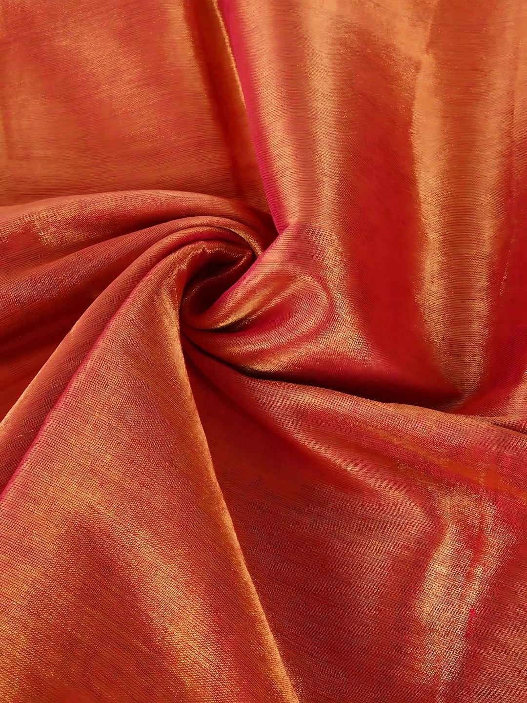 Orange Glow | Orange Handloom Tissue Saree image 5