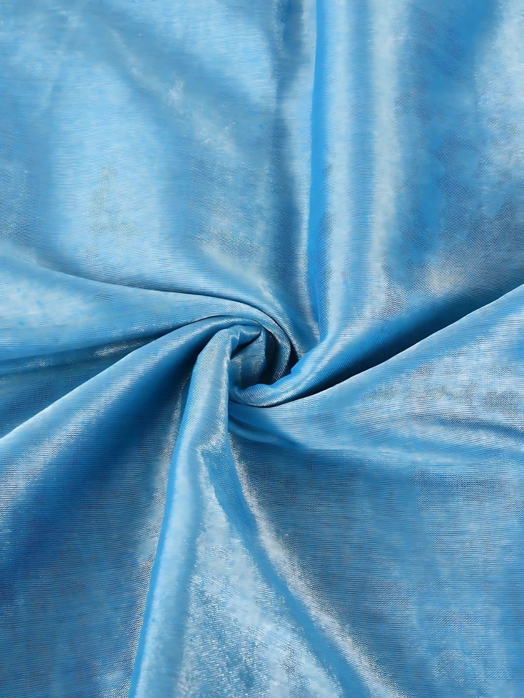 Aqua Bloom | Ocean Blue Handloom Tissue Saree image 5