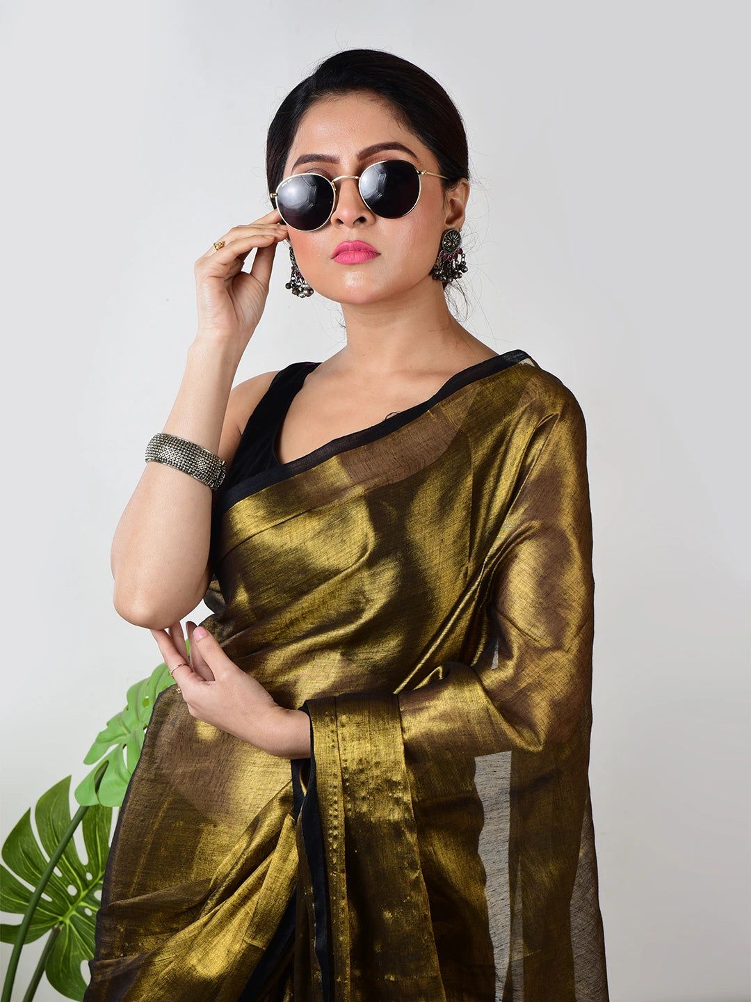 Swarnika | Gold Handloom Tissue Saree image 5