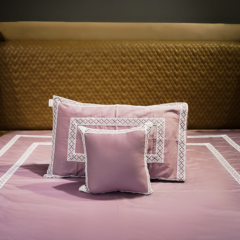 Cotton Bloom Misty Mauve Bed Sheet- Queen-228.6cmx259.08cm-500 Thread Count