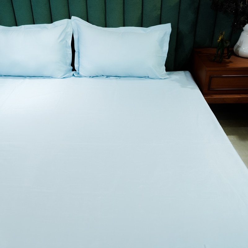 Baby Blue Breeze Bed Sheet- King-274.32cmx274.32cm-300 Thread Count image 2