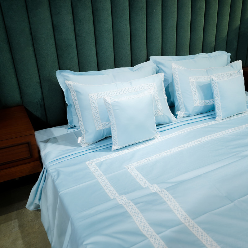 Cotton Bloom Silver Mist Bed Sheet- King-274.32cmx274.32cm-300 Thread Count image 2