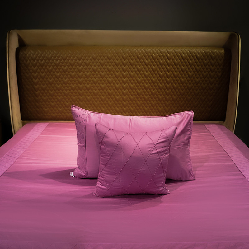 Diamond Simplicity Rose Quartz Bed Sheet- Queen-228.6cmx259.08cm-400 Thread Count image 2