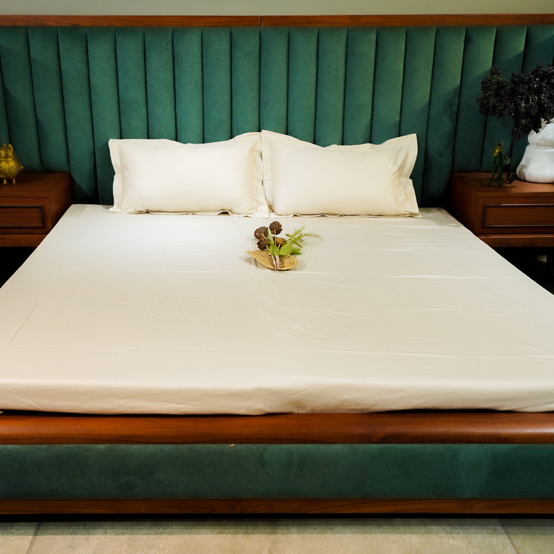 Beige Bliss Bed Sheet- Queen-228.6cmx259.08cm-300 Thread Count image 3