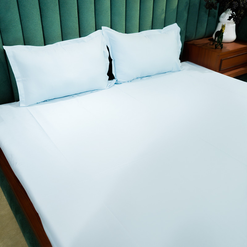 Baby Blue Breeze Bed Sheet- King-274.32cmx274.32cm-500 Thread Count image 3
