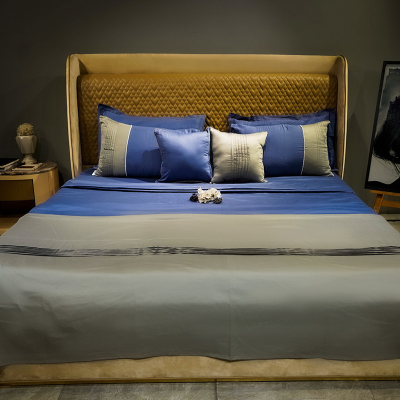 Colorplay Stripe Majestic Sapphire Bed Sheet- Queen-228.6cmx259.08cm-500 Thread Count image 3