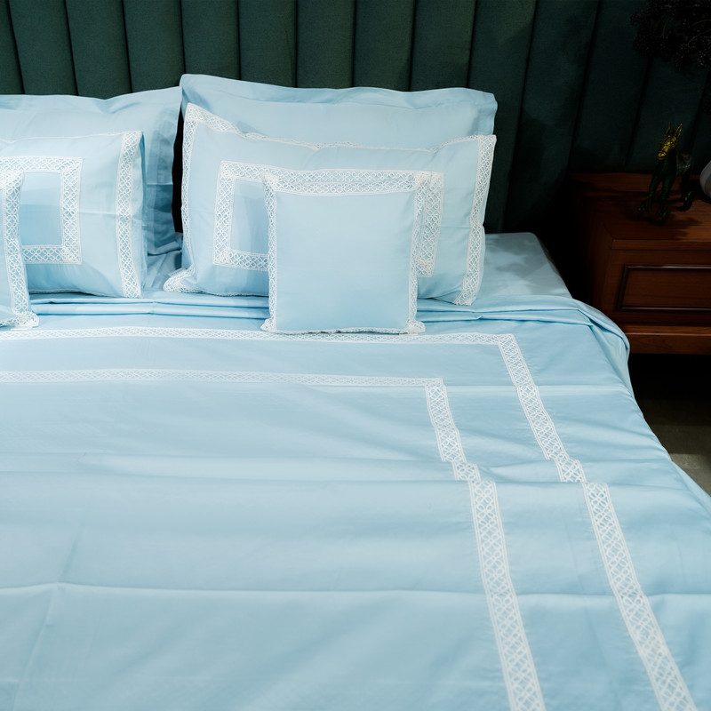 Cotton Bloom Silver Mist Bed Sheet- King-274.32cmx274.32cm-300 Thread Count image 3