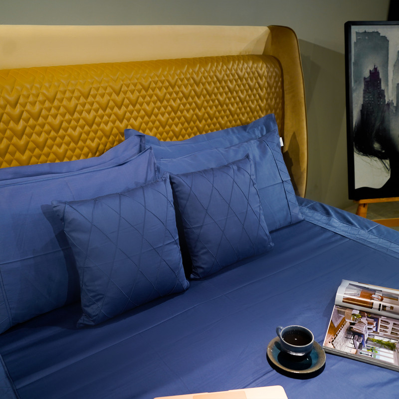Diamond Simplicity Majestic Sapphire Bed Sheet- Queen-228.6cmx259.08cm-500 Thread Count image 3