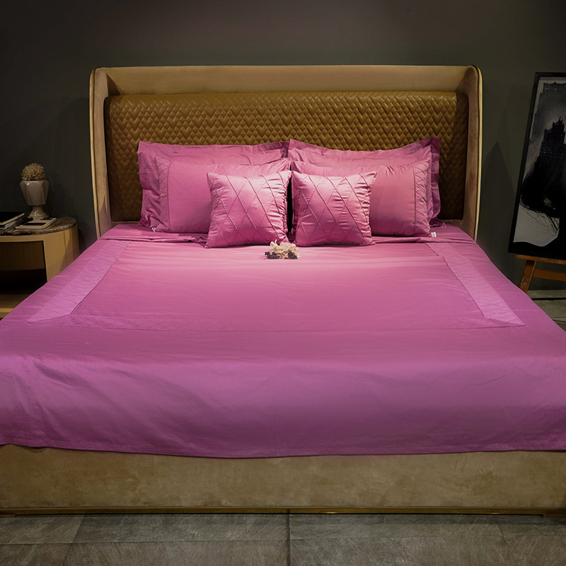 Diamond Simplicity Rose Quartz Bed Sheet- Queen-228.6cmx259.08cm-500 Thread Count image 3