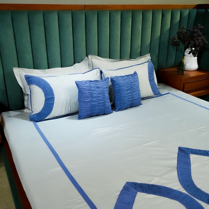 Teardrop Elegance Silver Mist Bed Sheet- King-274.32cmx274.32cm-300 Thread Count image 3