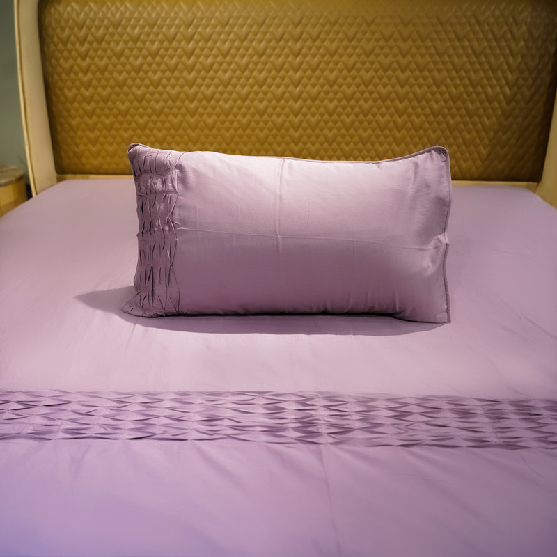 Honeycomb Serenity Misty Mauve Bed Sheet- Queen-228.6cmx259.08cm-300 Thread Count image 3