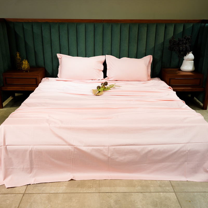Baby Pink Serenity Bed Sheet- Queen-228.6cmx259.08cm-400 Thread Count image 4