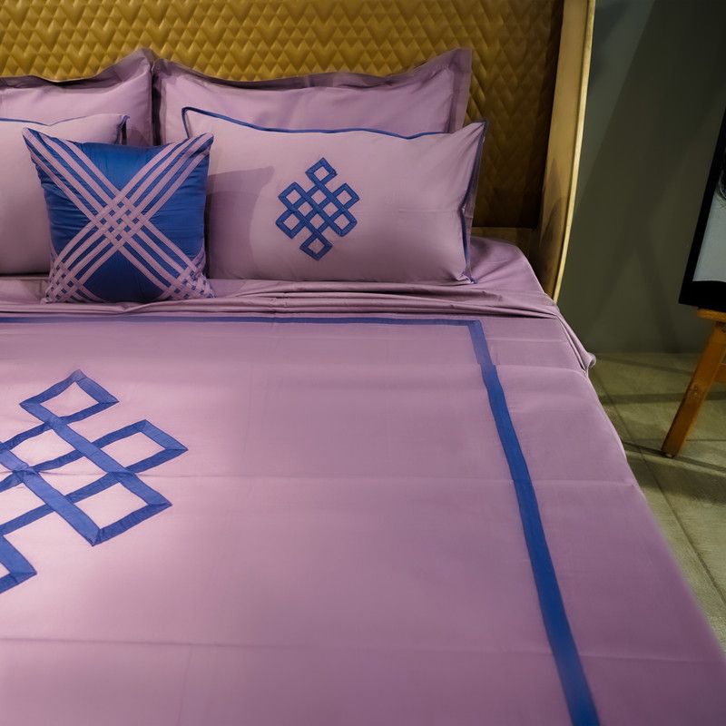 Abstract Fusion Misty Mauve Bed Sheet- King-274.32cmx274.32cm-500 Thread Count image 4