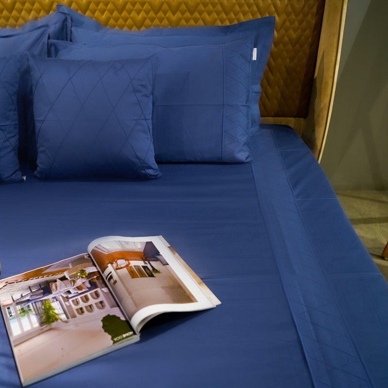 Diamond Simplicity Majestic Sapphire Bed Sheet- Queen-228.6cmx259.08cm-300 Thread Count image 4