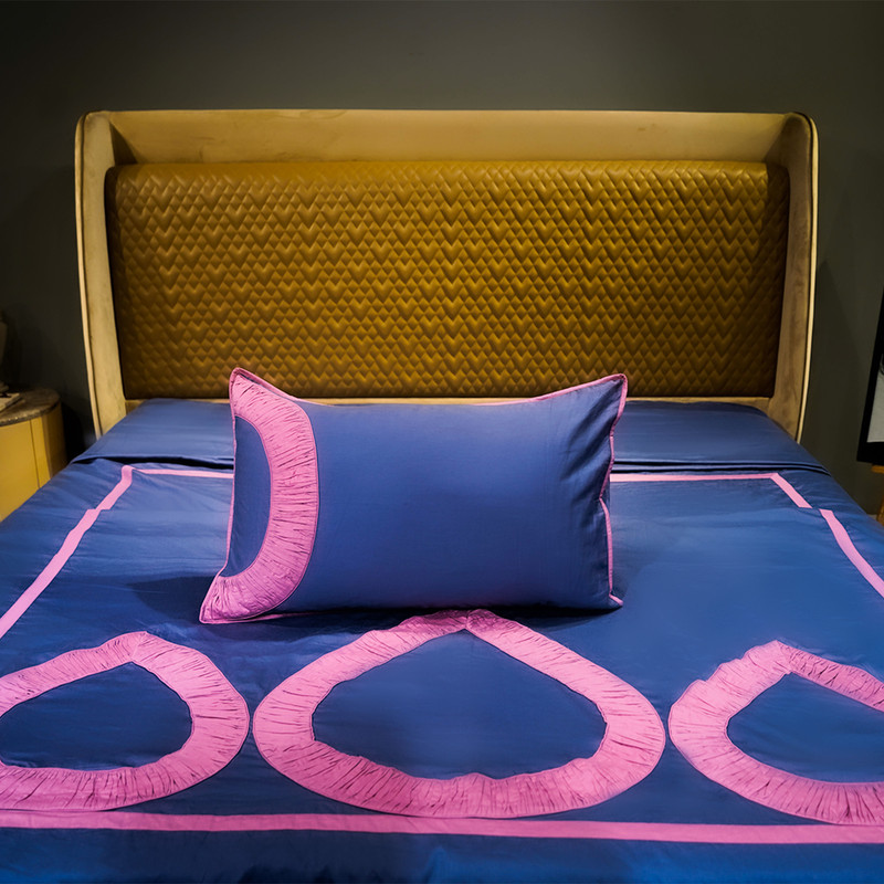 Teardrop Elegance Majestic Sapphire Bed Sheet- King-274.32cmx274.32cm-300 Thread Count image 4