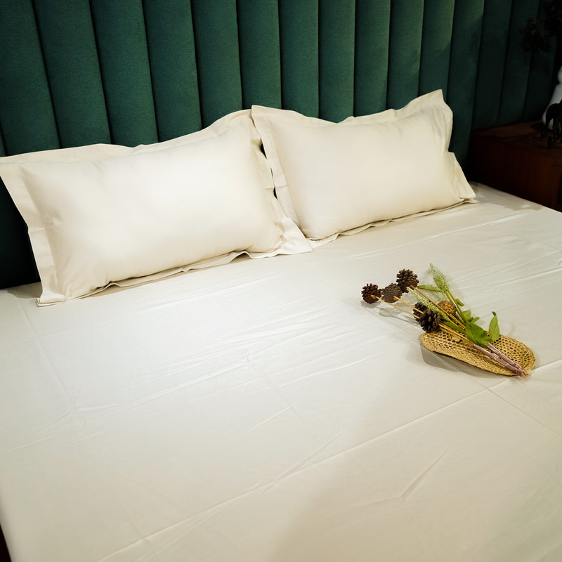 Beige Bliss Bed Sheet- Queen-228.6cmx259.08cm-300 Thread Count image 5