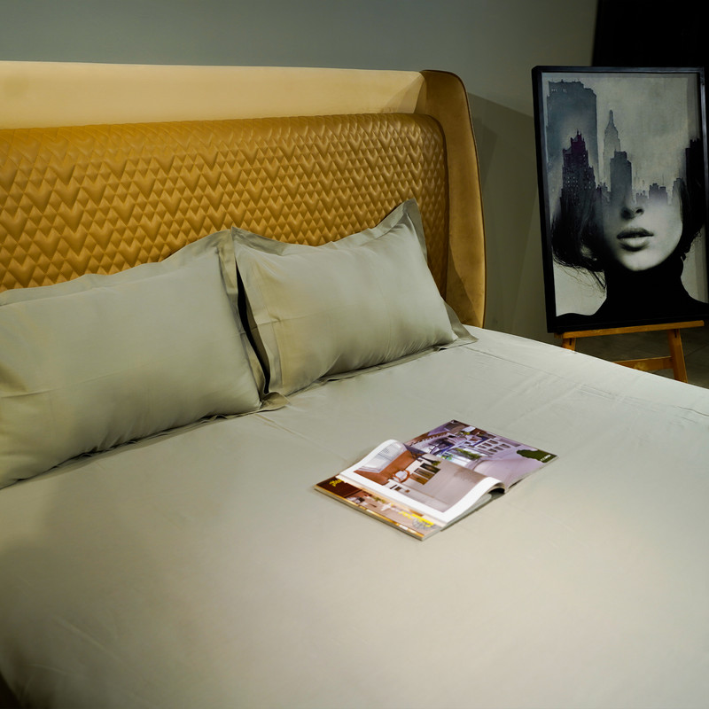 Sage Green Oasis Bed Sheet- King-274.32cmx274.32cm-300 Thread Count image 5