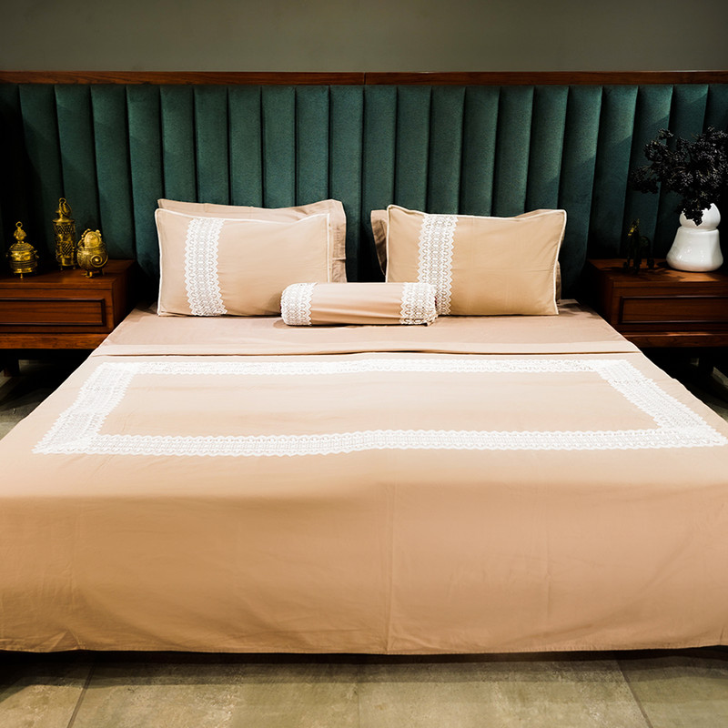 Chic Mocha Bed Sheet- King-274.32cmx274.32cm-500 Thread Count image 5