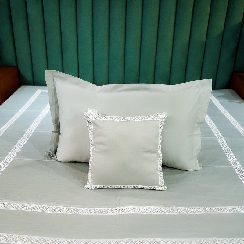 Cotton Bloom Silver Mist Bed Sheet- Queen-228.6cmx259.08cm-300 Thread Count image 5