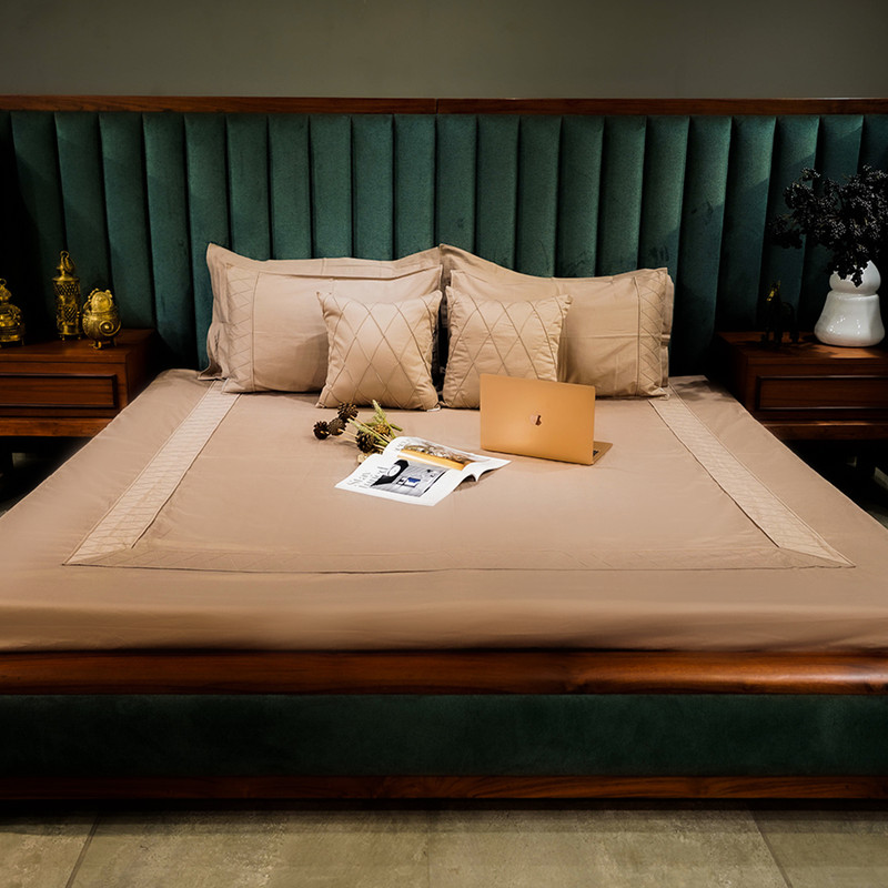 Diamond Simplicity Mocha Bliss Bed Sheet- King-274.32cmx274.32cm-500 Thread Count image 5