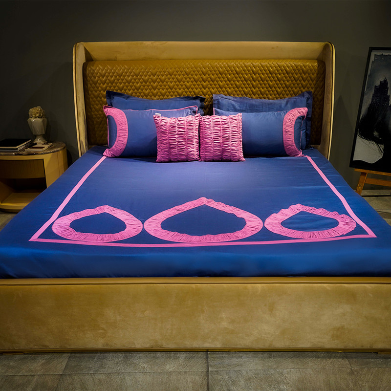 Teardrop Elegance Majestic Sapphire Bed Sheet- King-274.32cmx274.32cm-300 Thread Count image 5