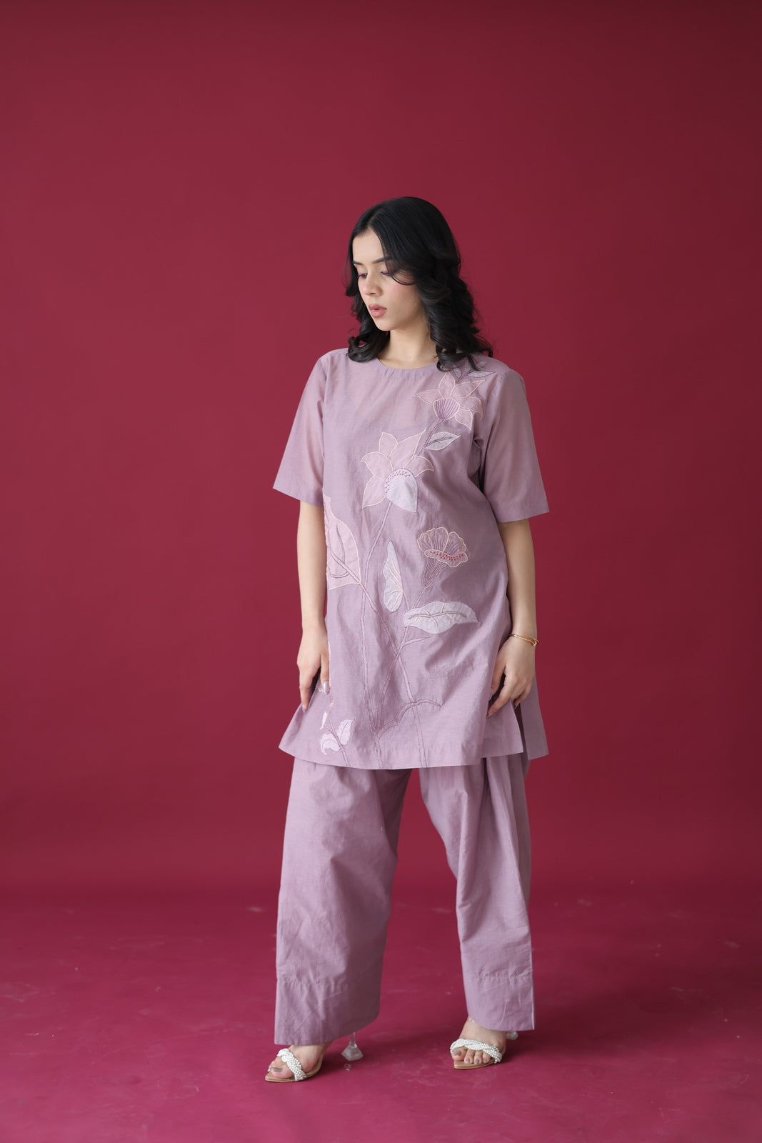 Mauve Reverie Farshi Coord Set image 2