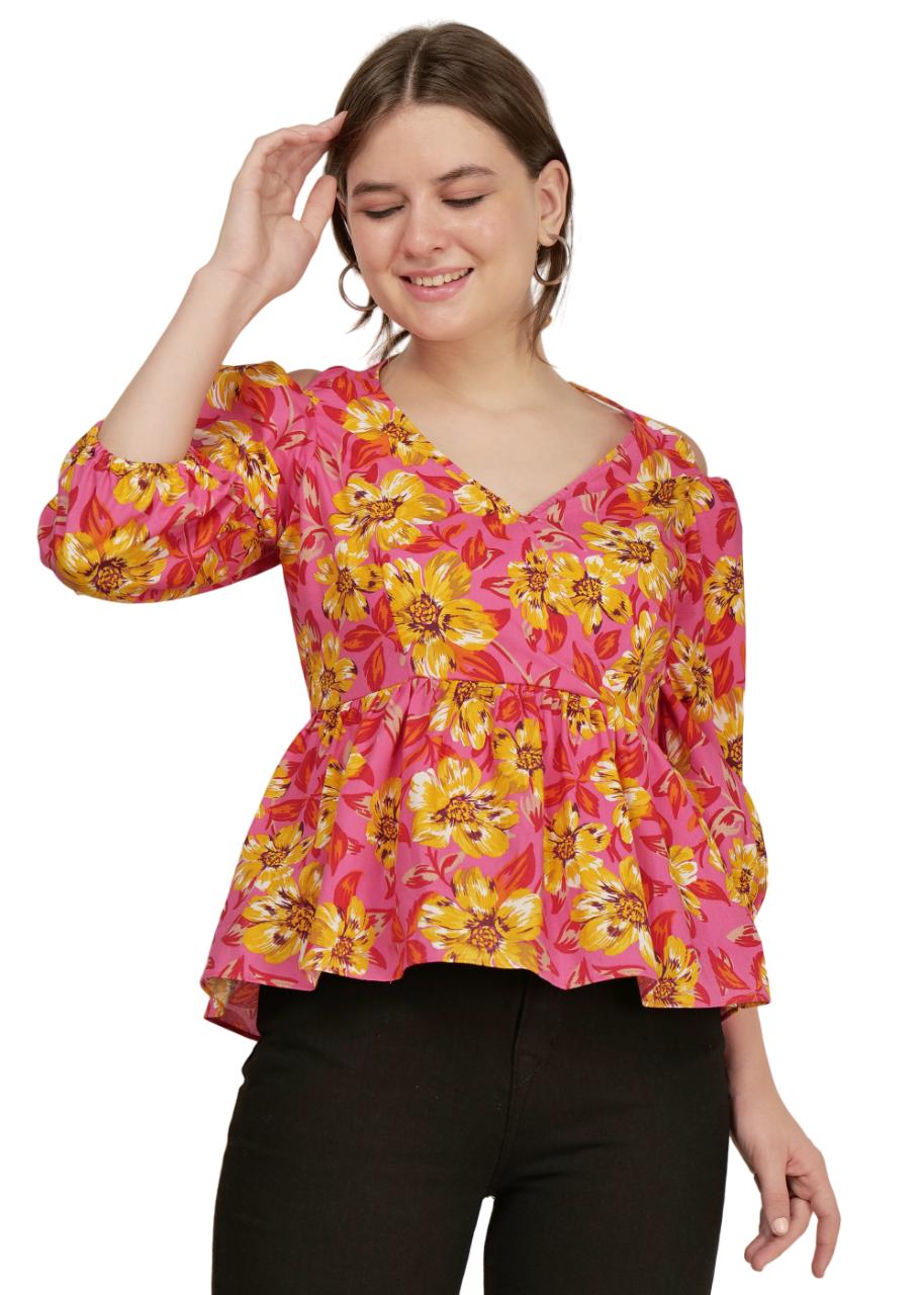 Pink Cut Out Halter Top image 2