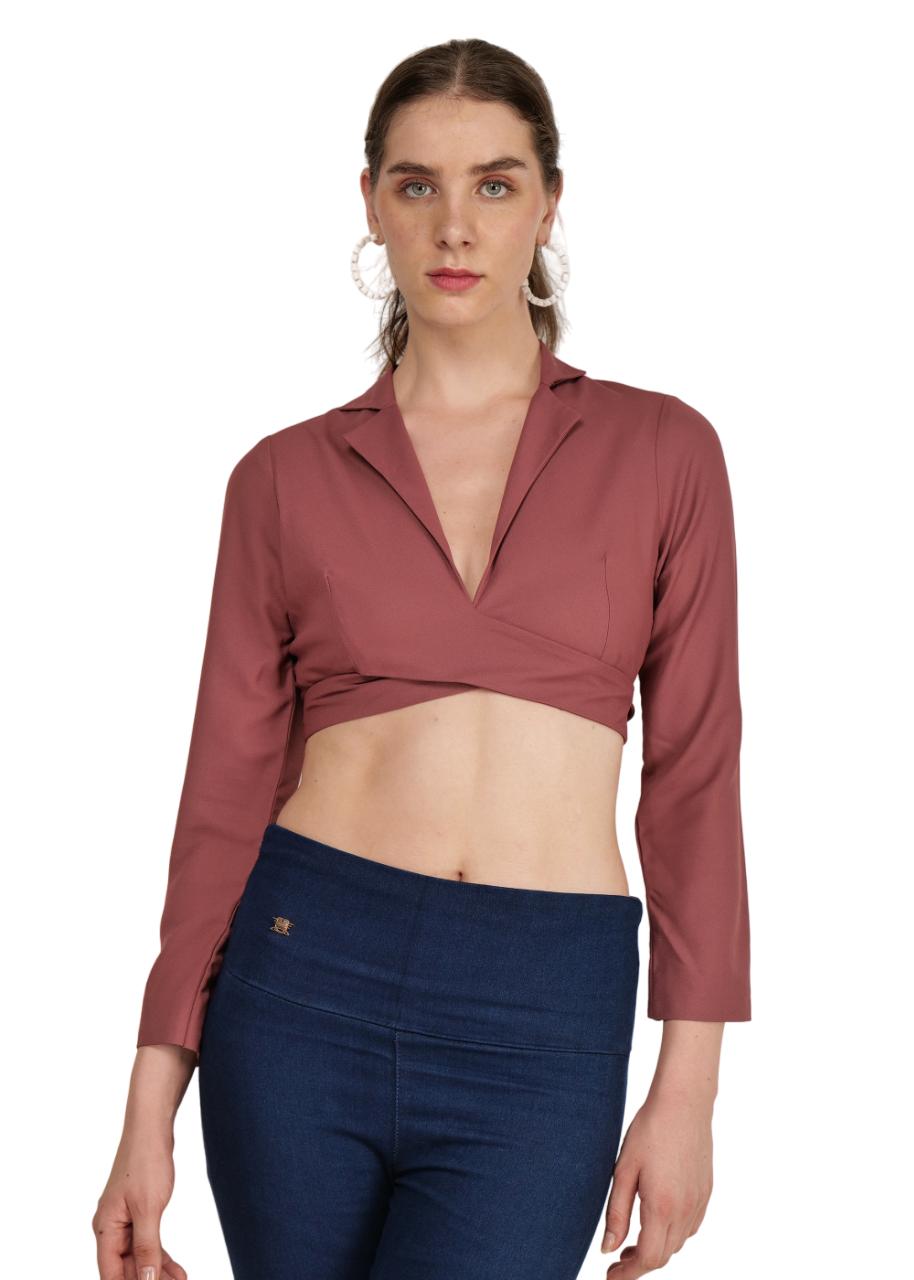 Crop Tie-up Blush Pink Top image 3