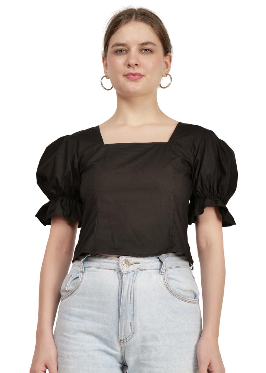 Black Back Criss-cross Tie-up Top