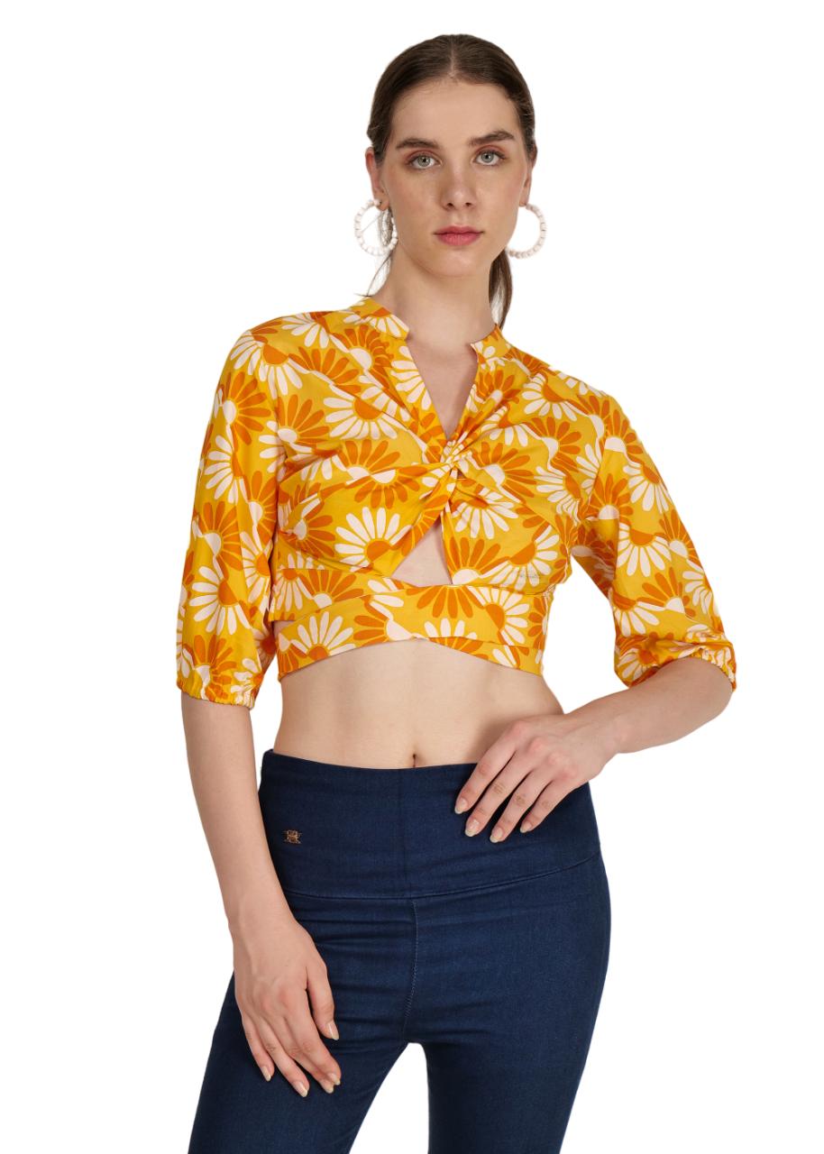Sunflower Tie-up Crop Top image 2