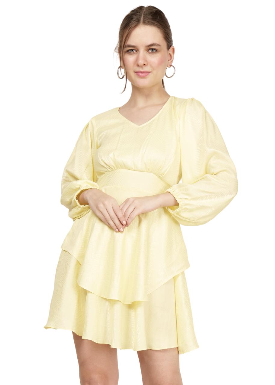 Satin Yellow Dress image 3