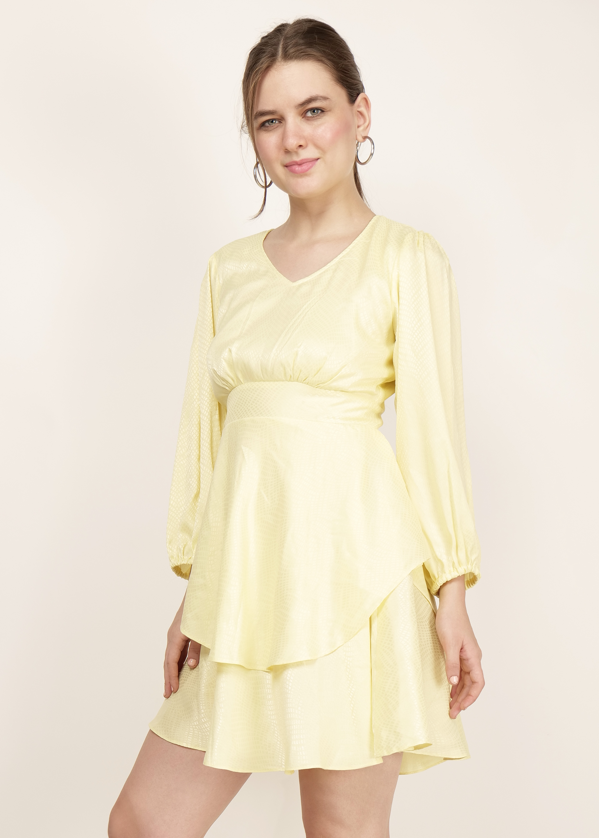 Satin Yellow Dress image 5