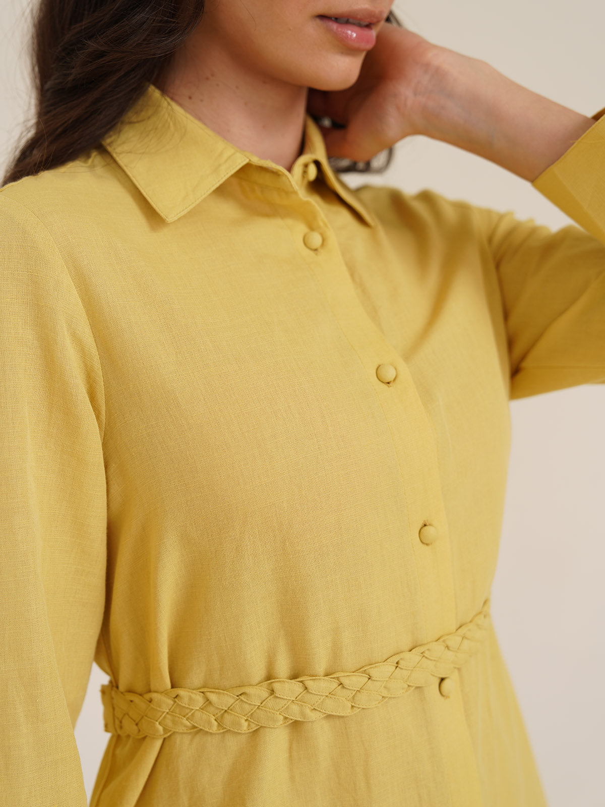 Bona - Embroidered Linen Shirt Dress image 6