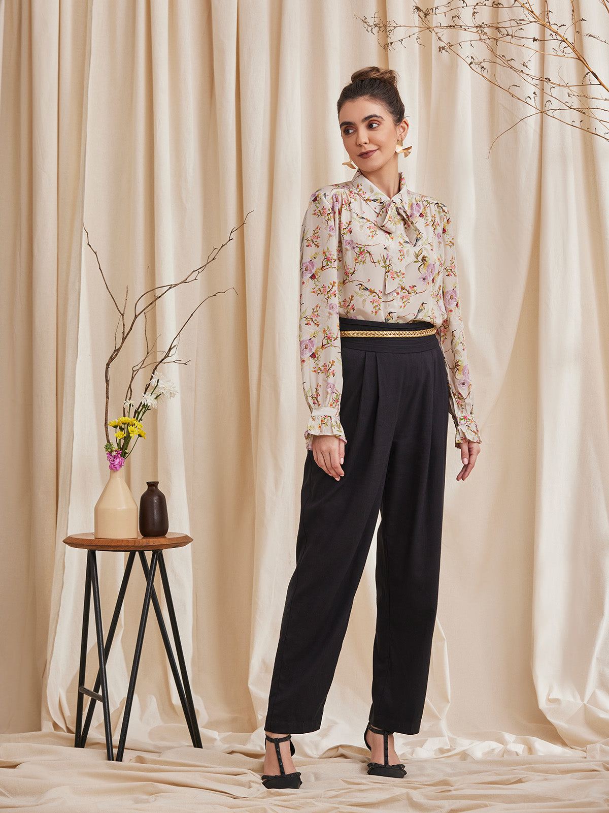 Alyssa - Floral Printed Viscose Crepe Shirt image 6