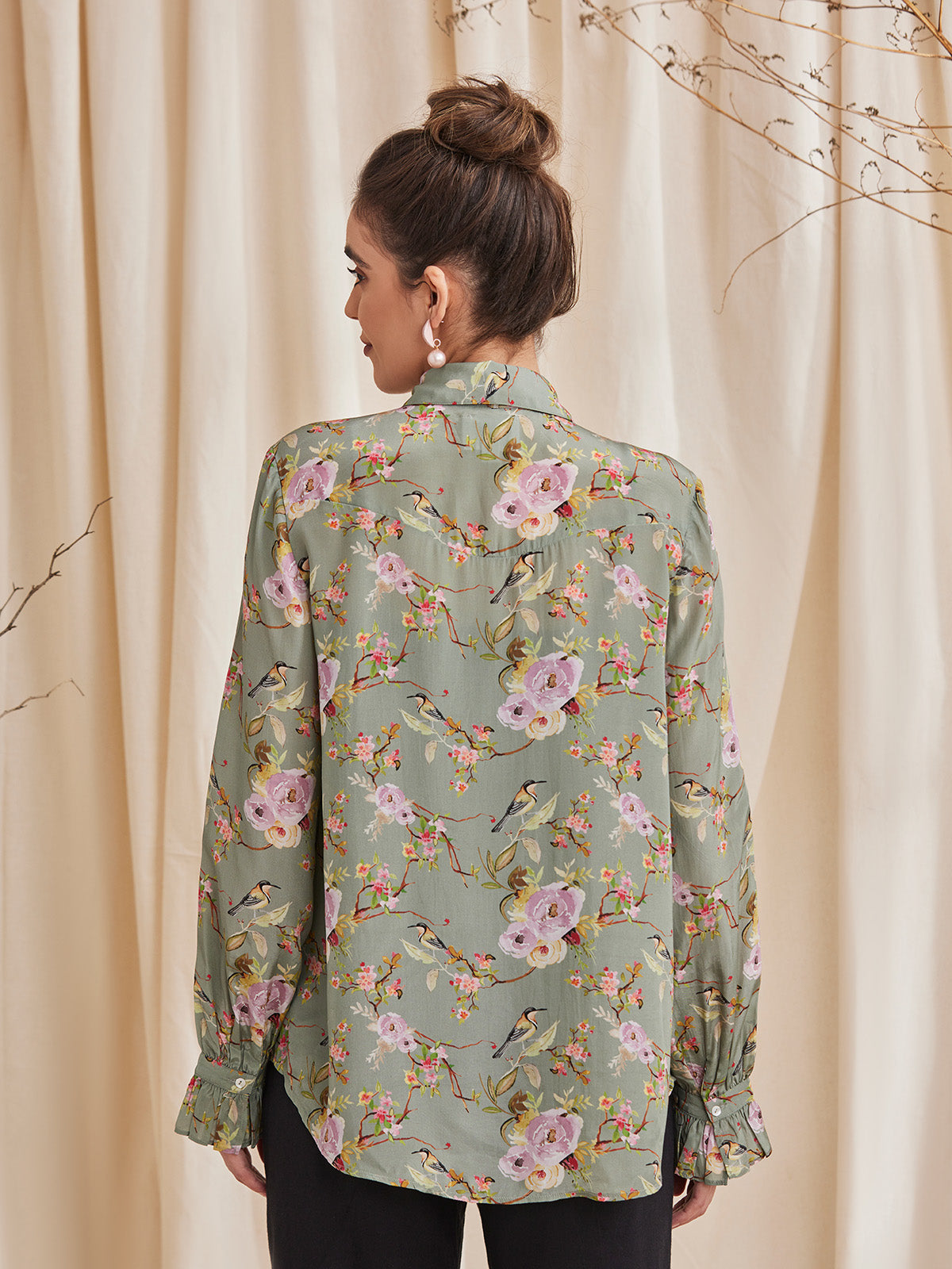 Alyssa - Floral Printed Viscose Crepe Shirt image 2
