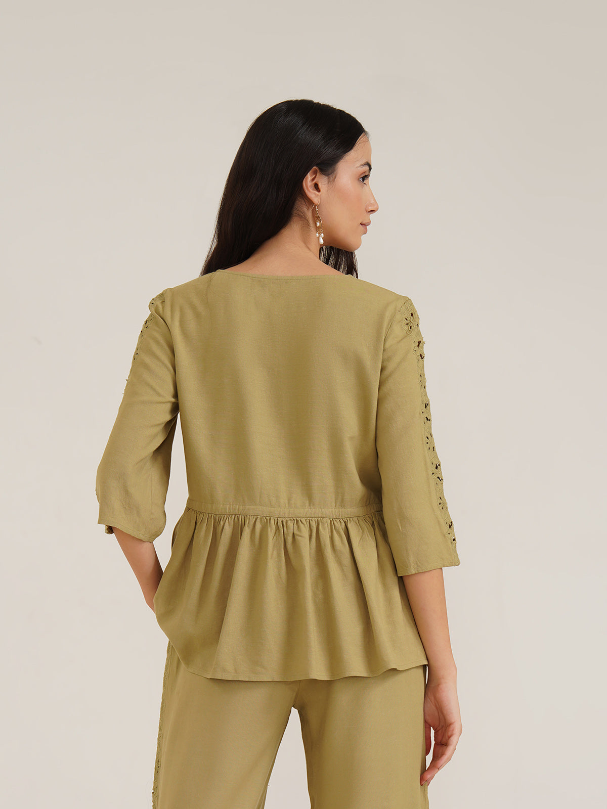 Ares - Linen Peplum Top image 3