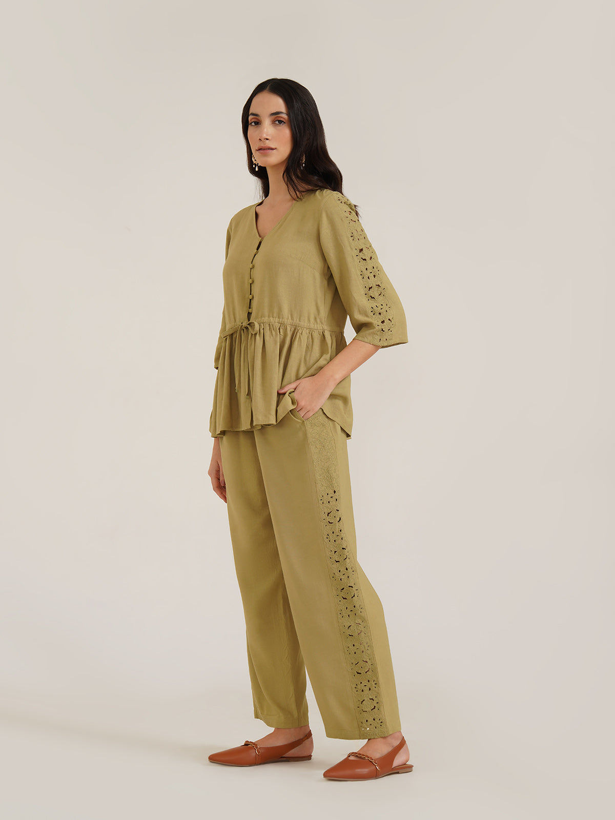 Ares - Linen Peplum Top image 4