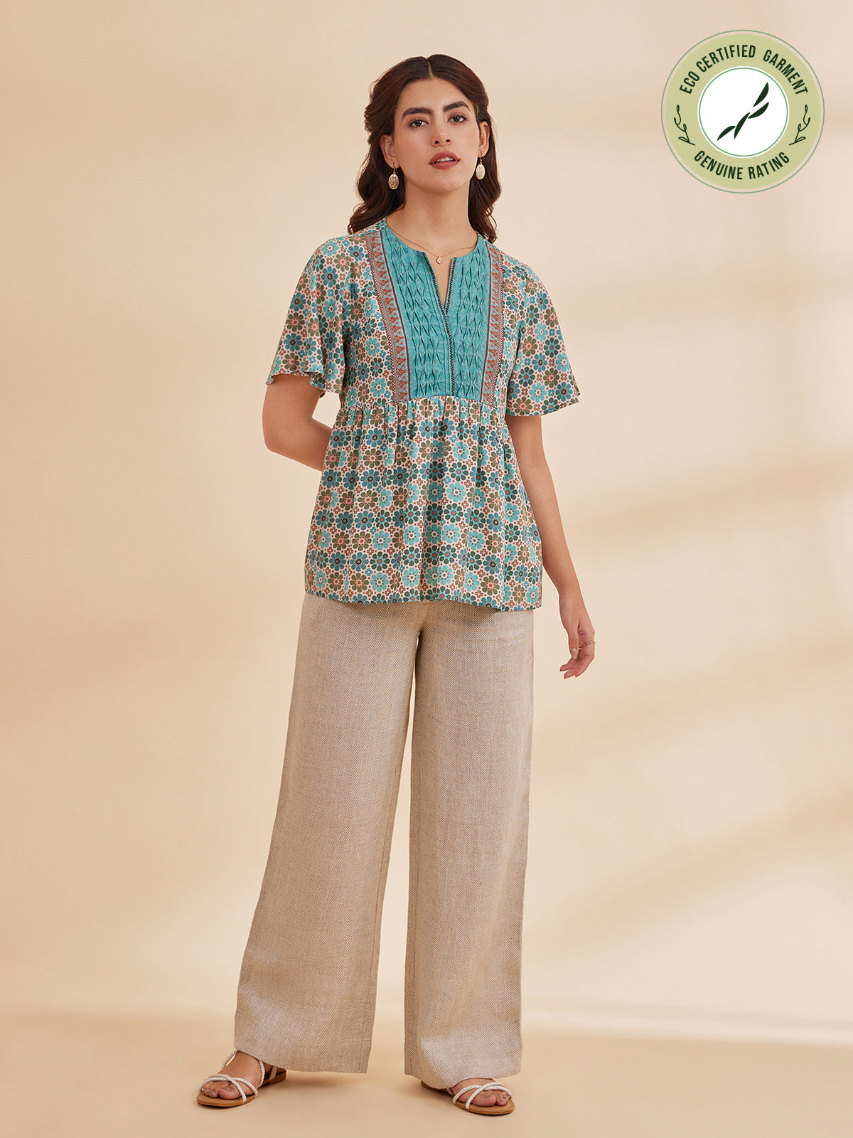 Bahia - Organic Bamboo Printed Fit And Flare Top image 5