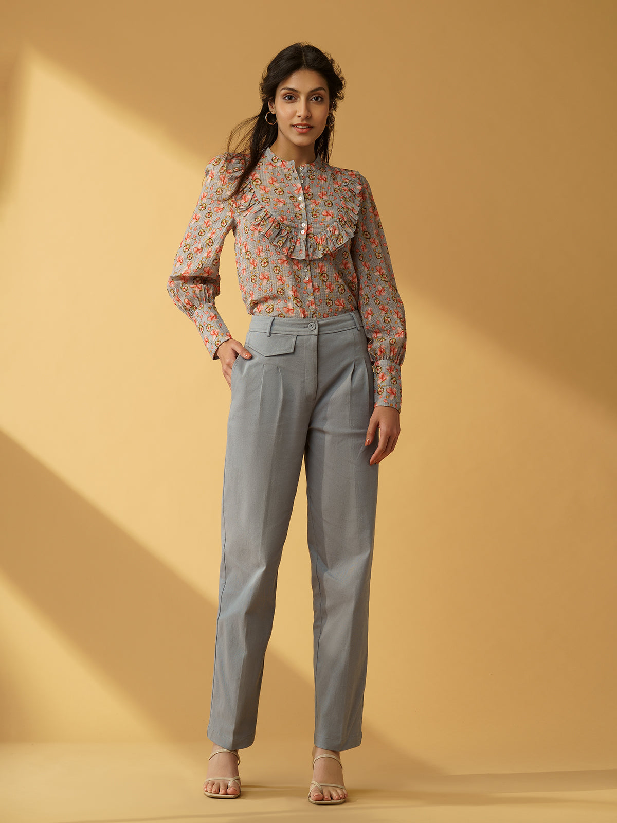 Elana - Printed Shirt In Organic Textured Bamboo Fabric image 4