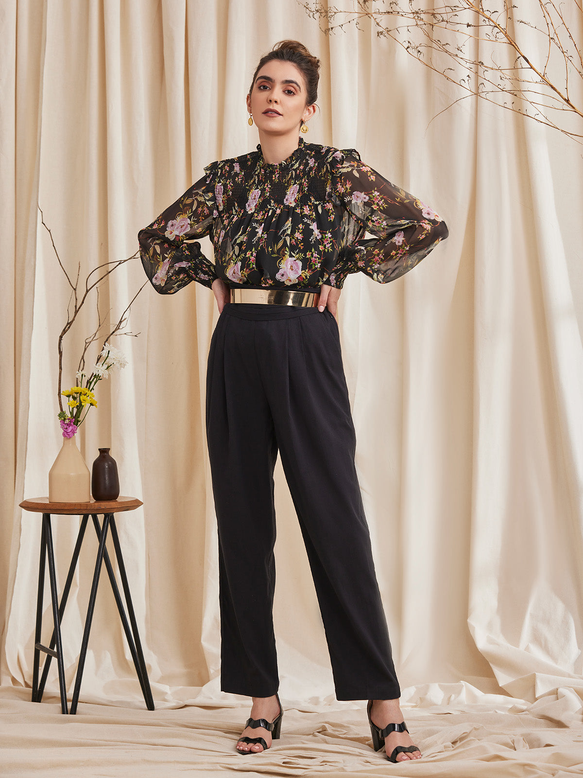 Gardenia - Viscose Georgette Printed Top With Smocking image 5