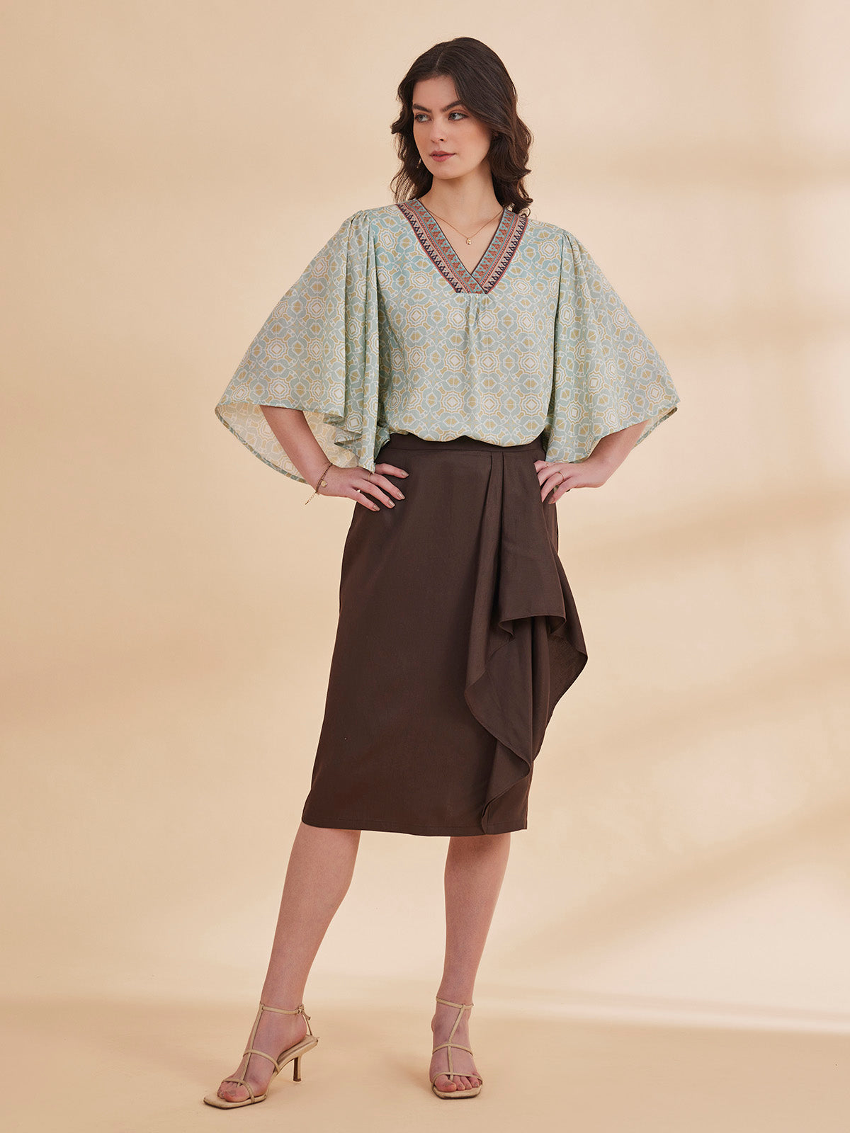 Nadia - Organic Bamboo Printed Kaftan Top image 5