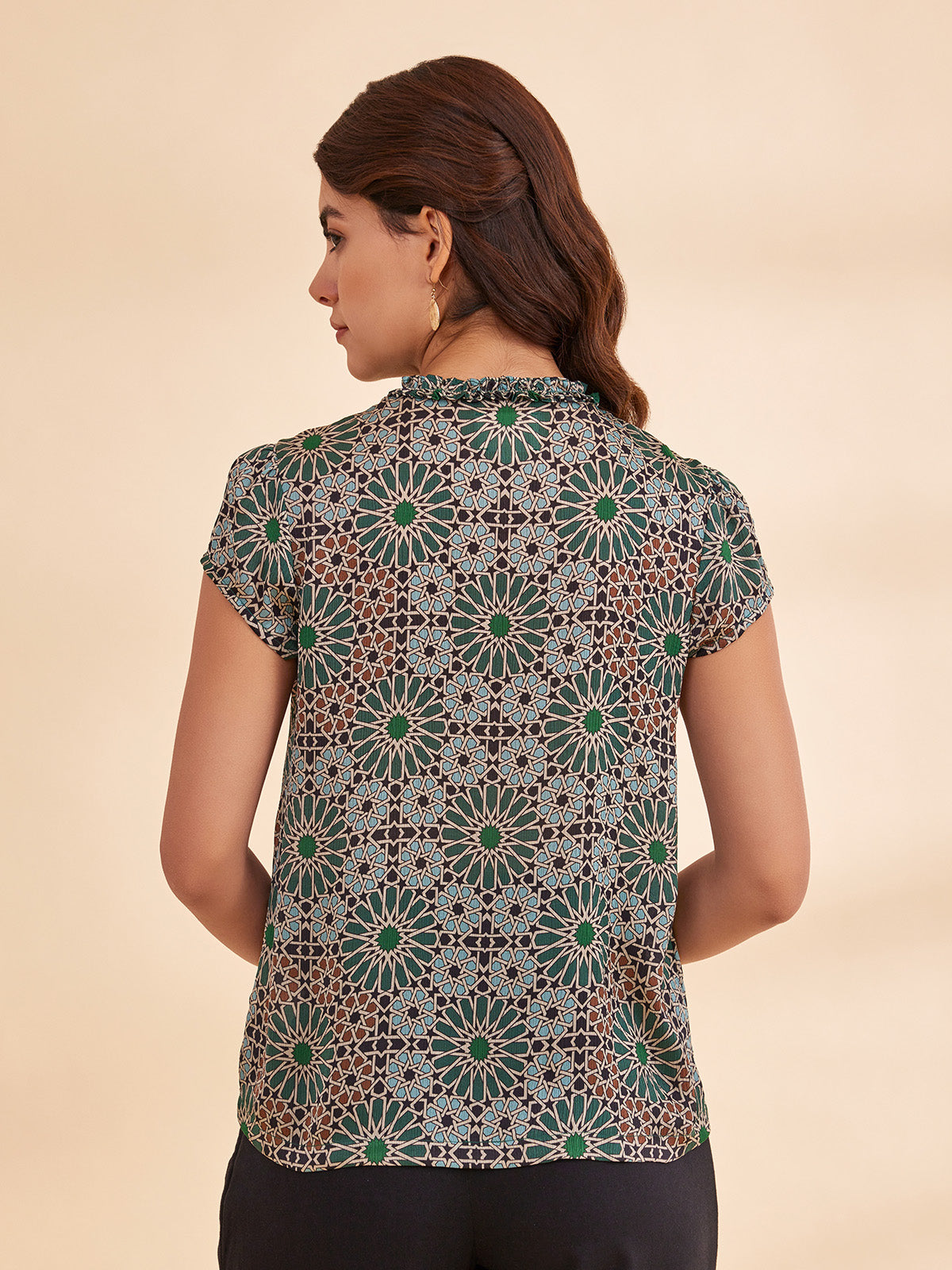 Norah - Printed Bemberg Satin Chiffon Top image 2