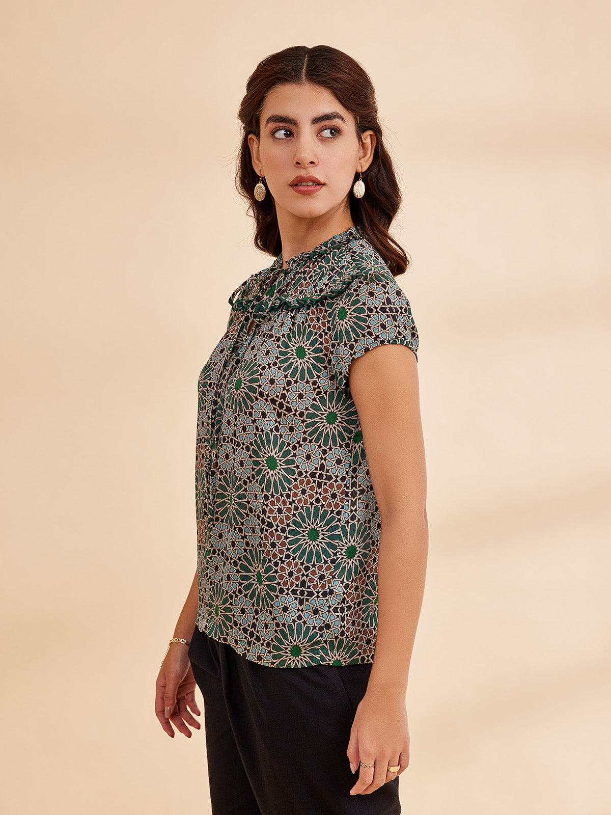 Norah - Printed Bemberg Satin Chiffon Top image 3